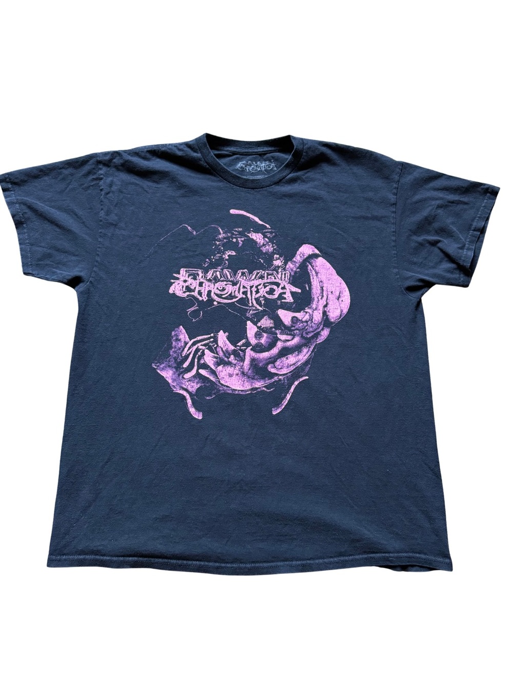 Lady Gaga Dawn of Chromatica Black Graphic Print T-Shirt Size L